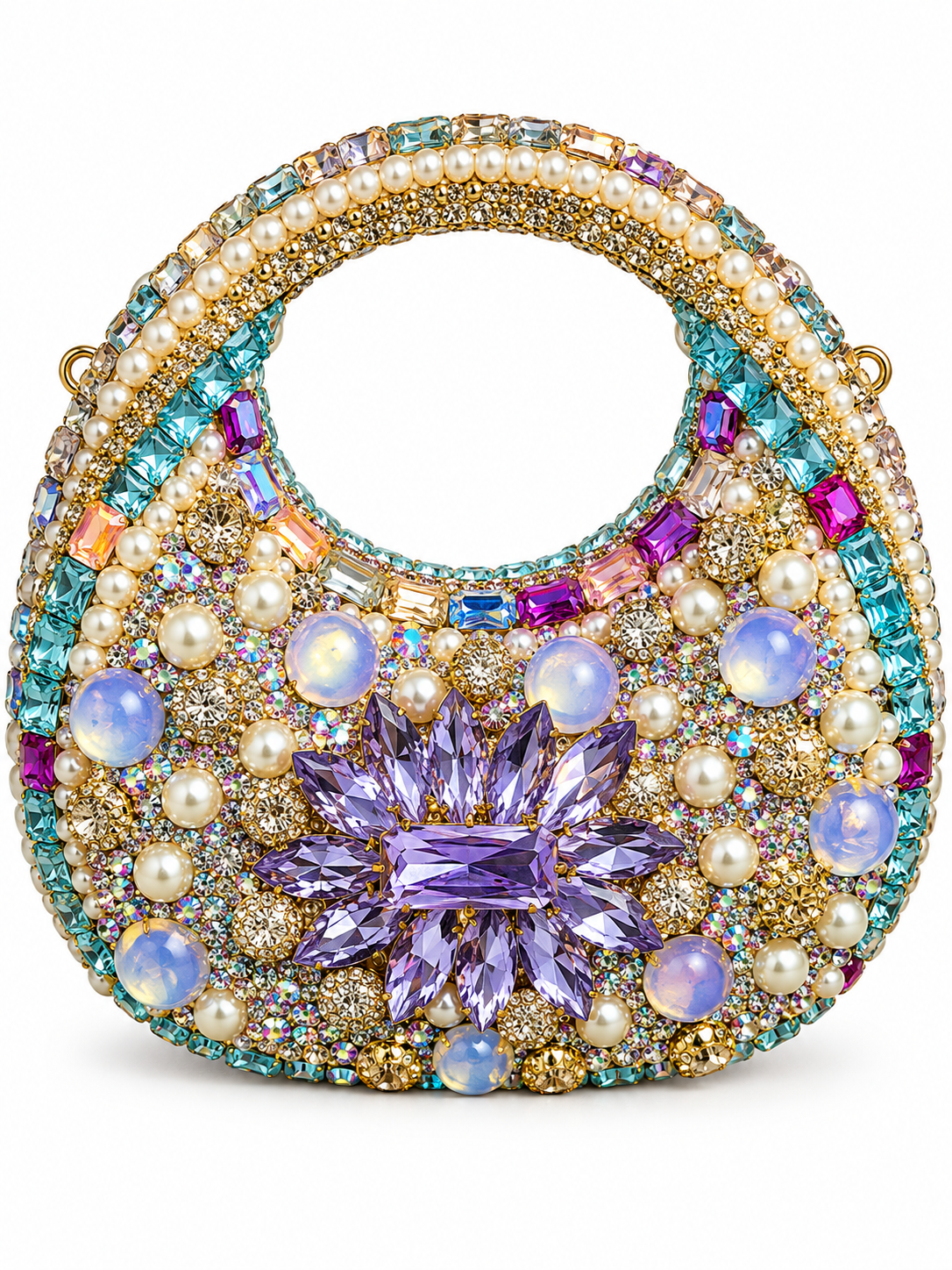 Kundan luxury moon clutch