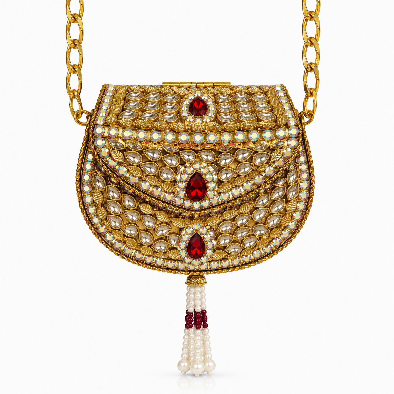 Golden aurora crystal clutch J