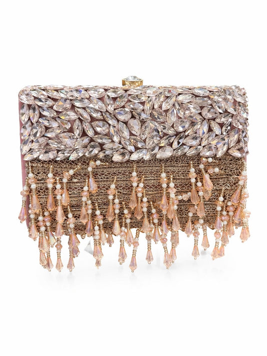*Royal Crystal Fringe Clutch*