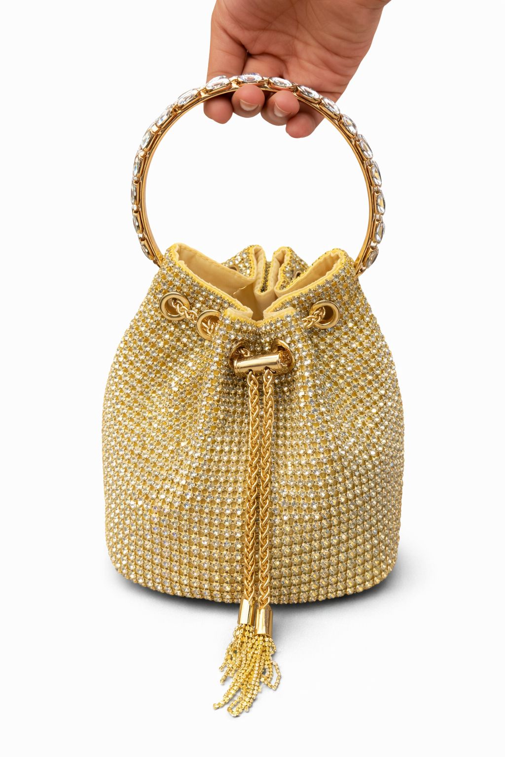 *Luxe Crystal Bucket Bag*