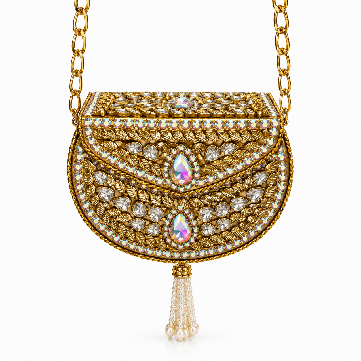 Golden aurora crystal clutch F