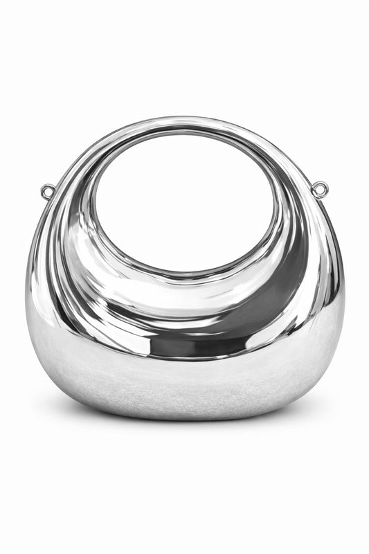 Noir Chrome Luxe Clutch Acrylic*