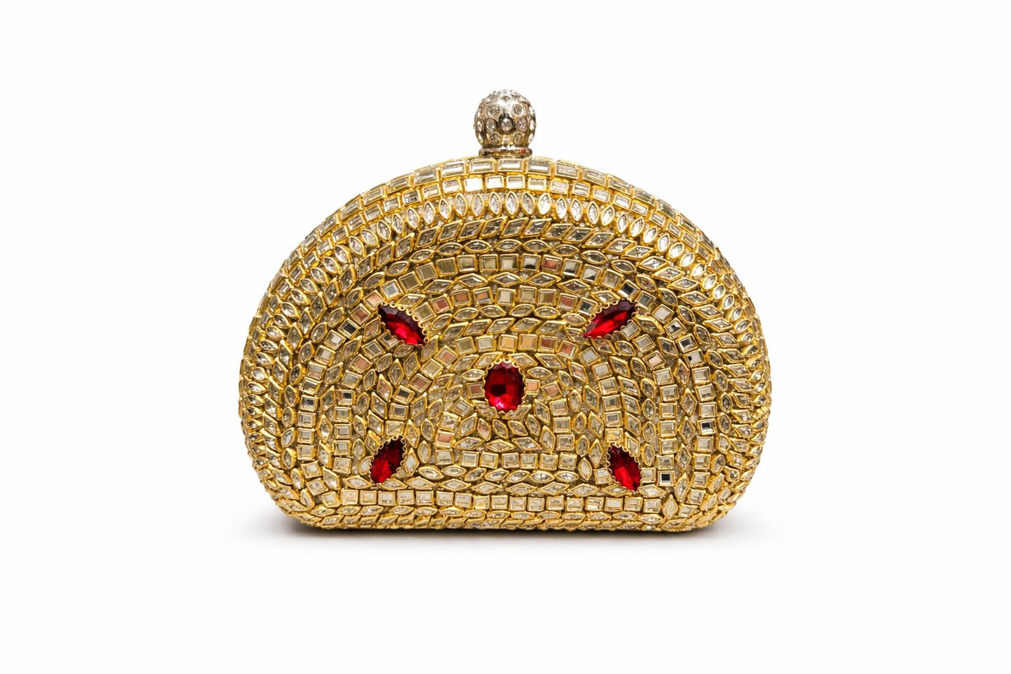 *Royal D-Shape Kundan Luxe Clutch*