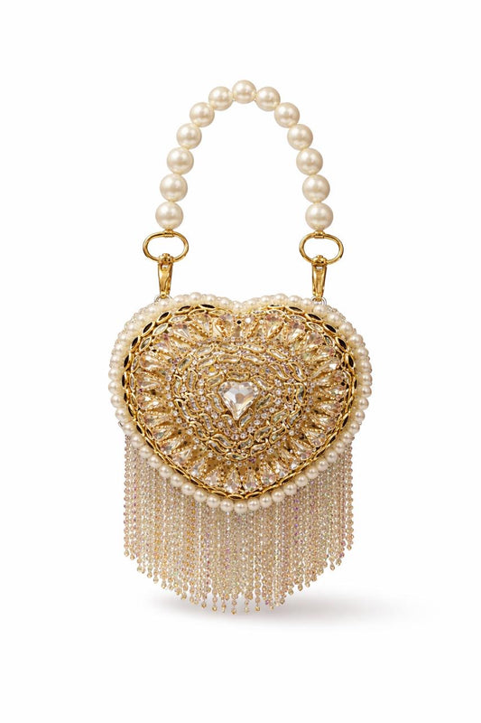 💖 Royal Kundan Heart Clutch