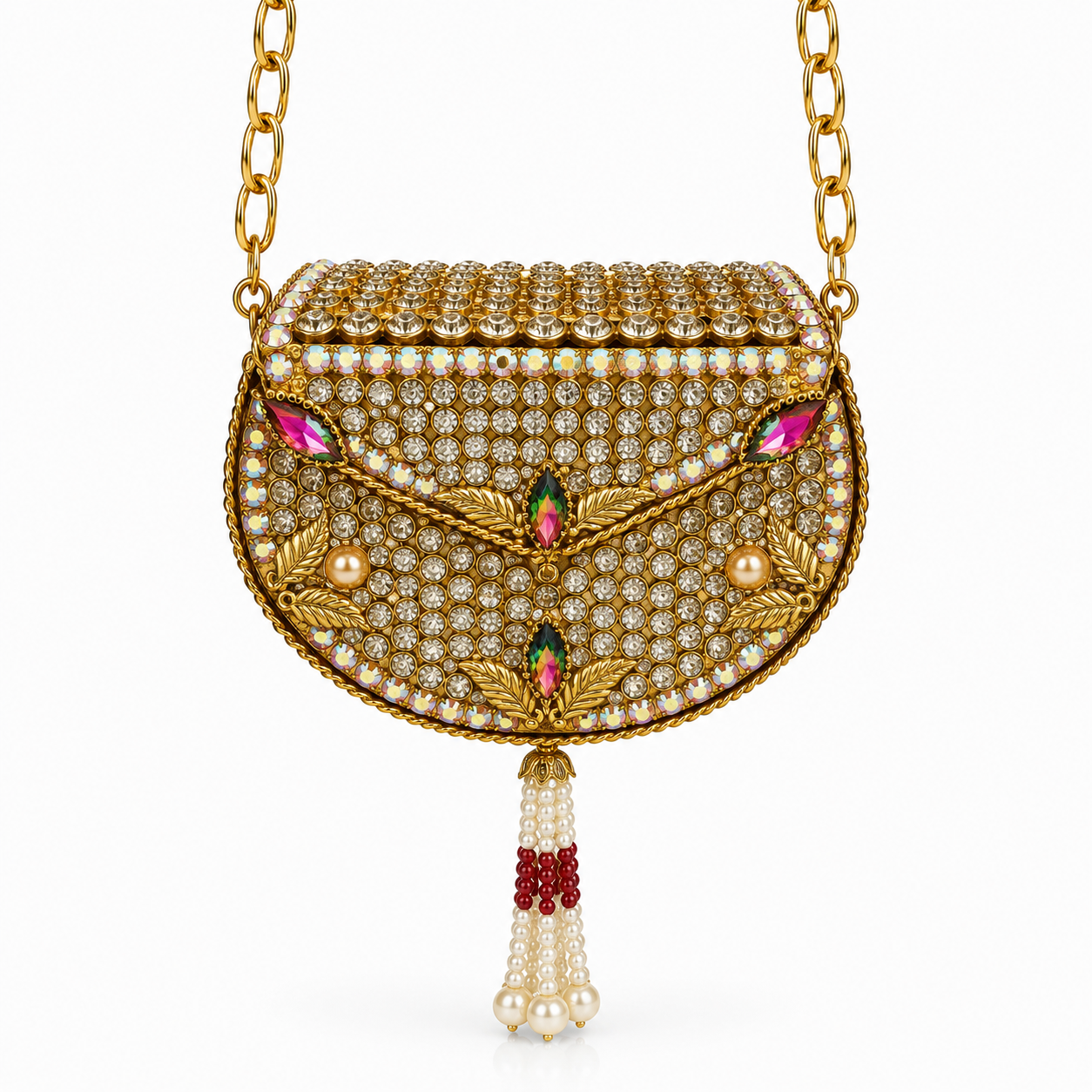 Golden aurora crystal clutch E