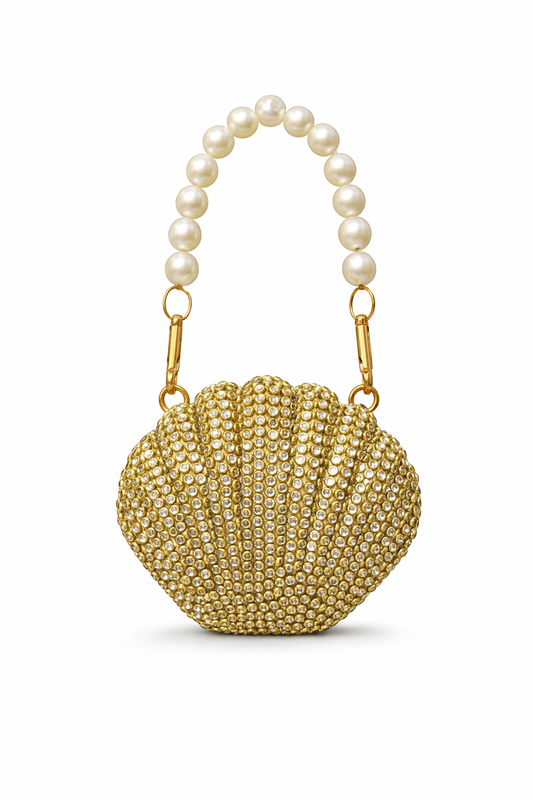 Pearl Glow Mini Shell Clutch