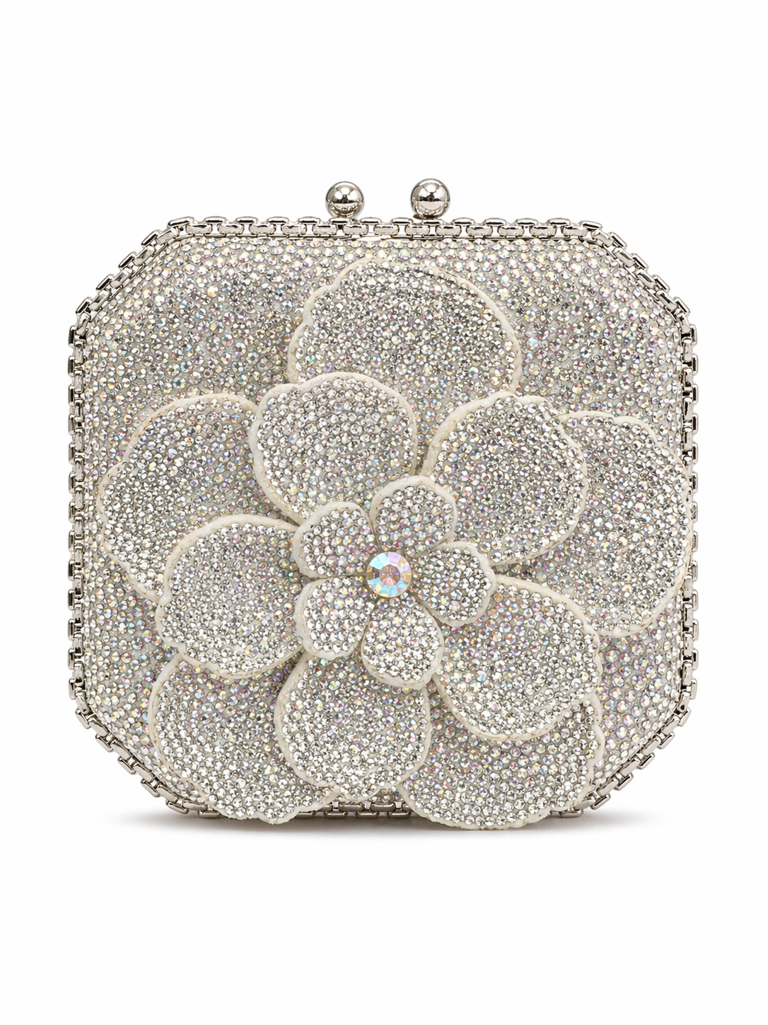 Royal Bloom Flower Crystal Clutch