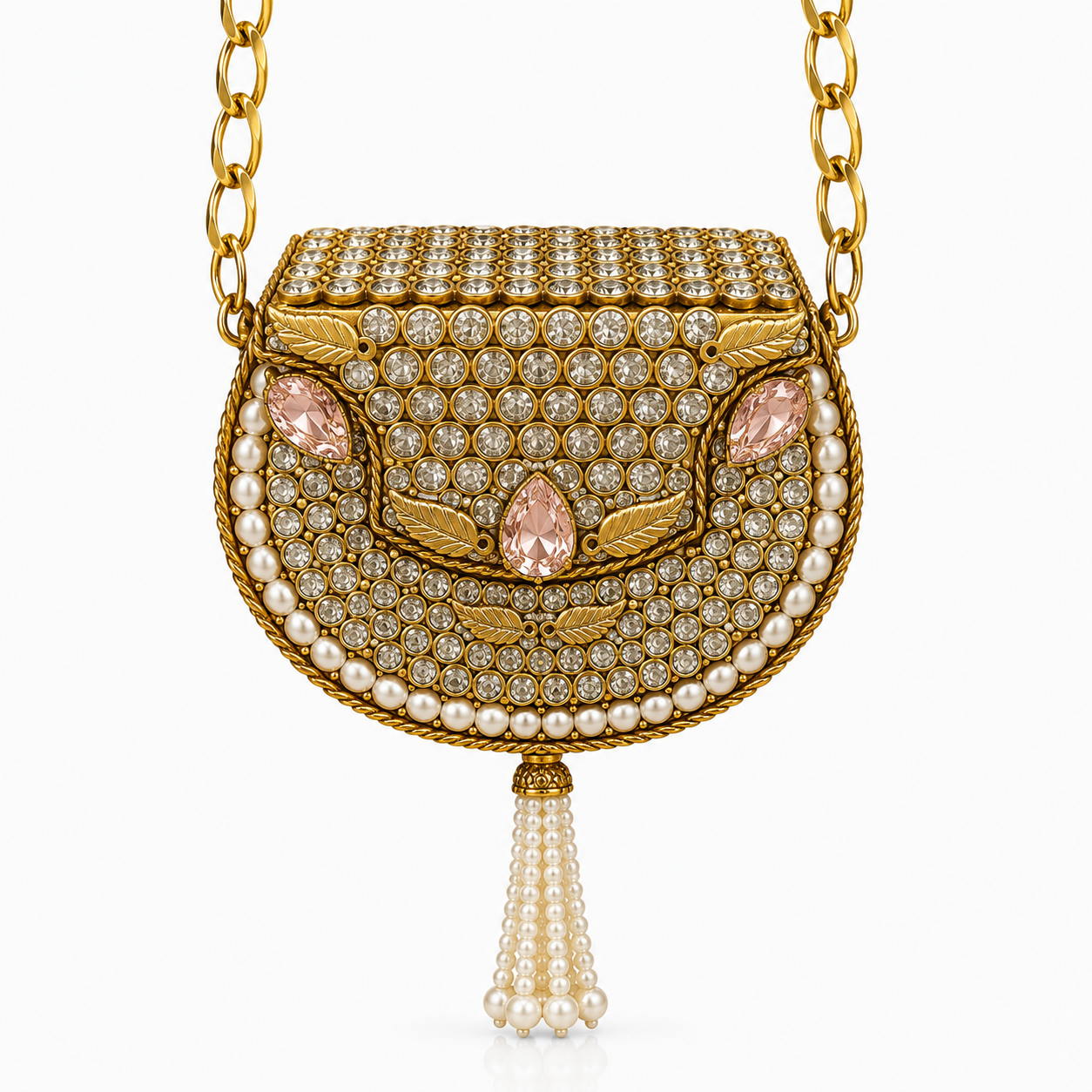 Golden aurora crystal clutch I