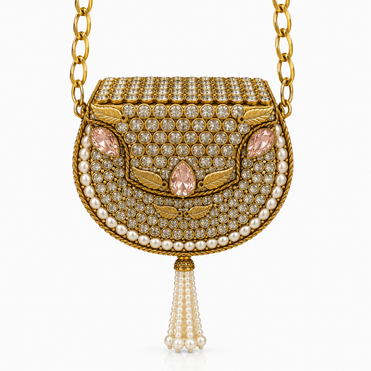 Golden aurora crystal clutch I