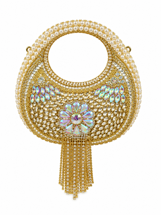 Kundan moon clutch c