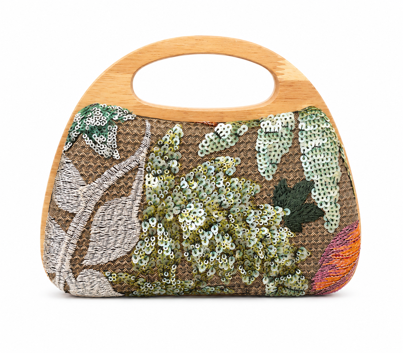Wooden handmade bag D shape