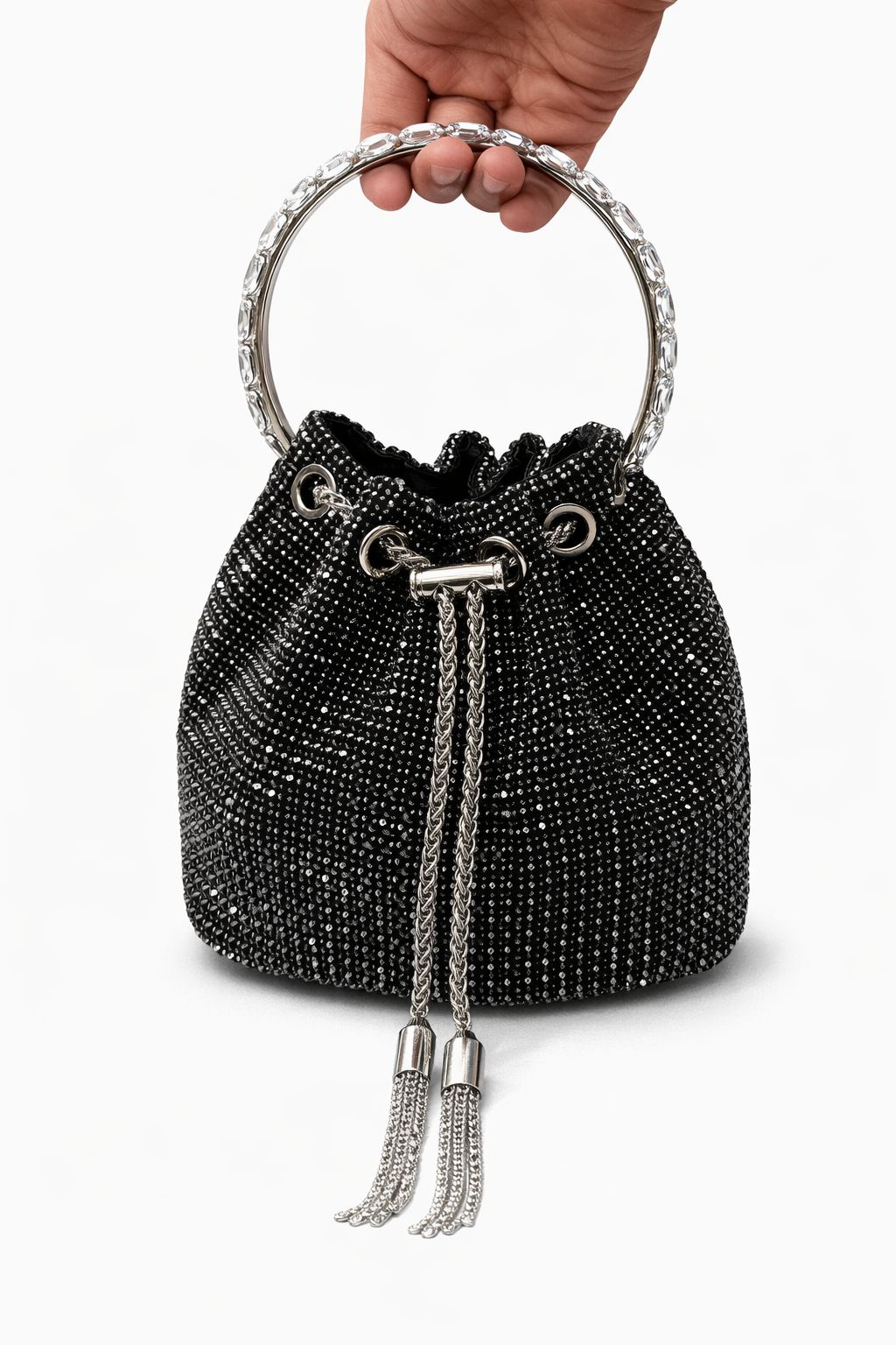 *Luxe Crystal Bucket Bag*