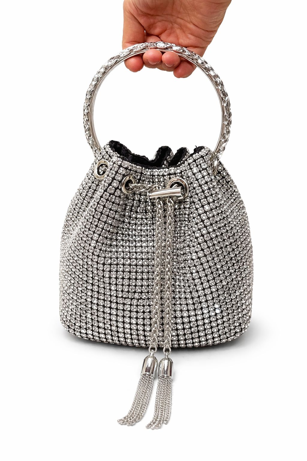 *Luxe Crystal Bucket Bag*
