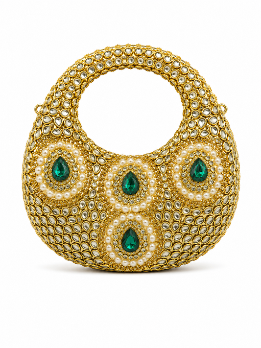 Kundan moon clutch d