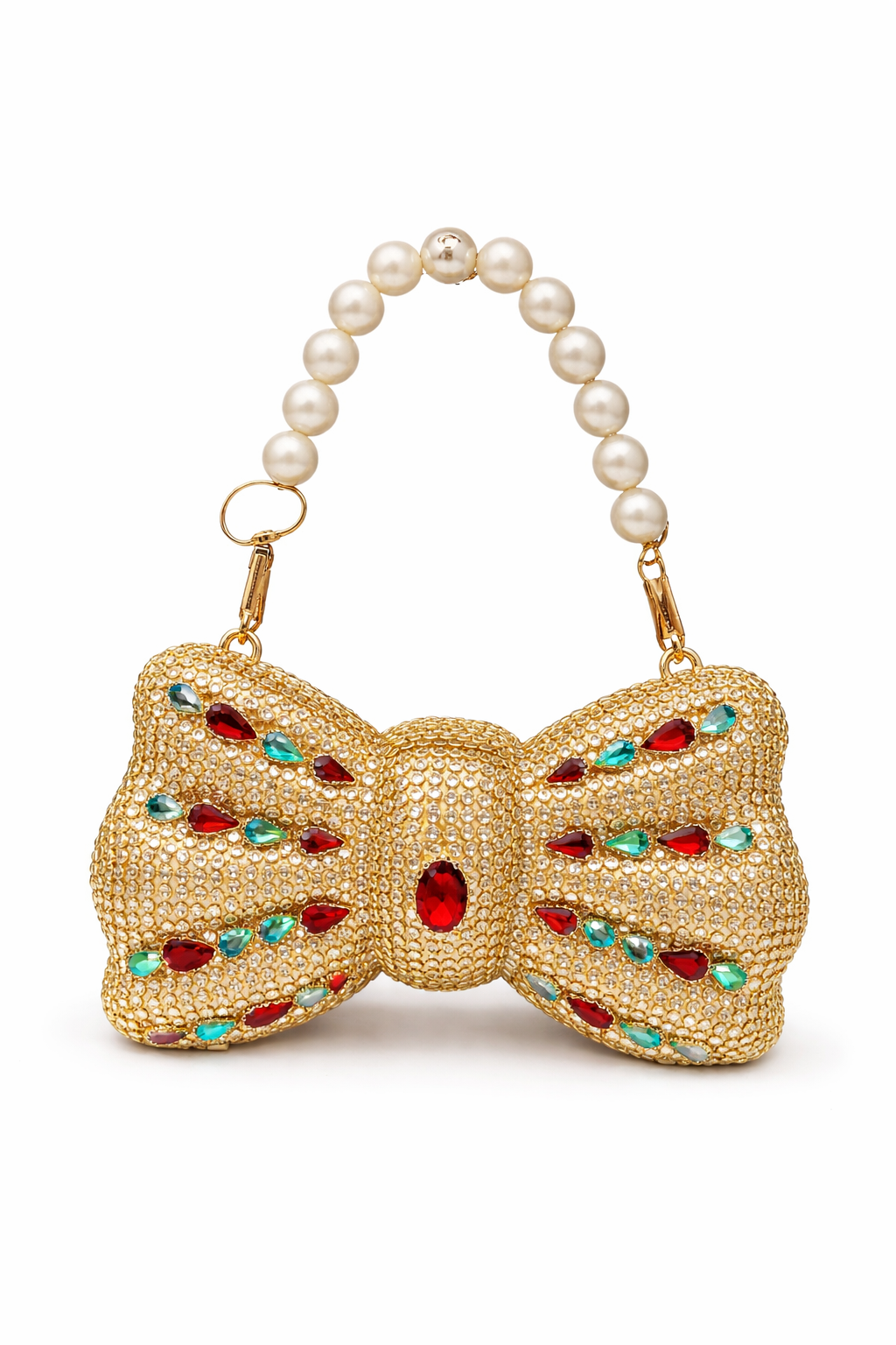 🎀 Royal Kundan Bow Mini Clutch 🎀