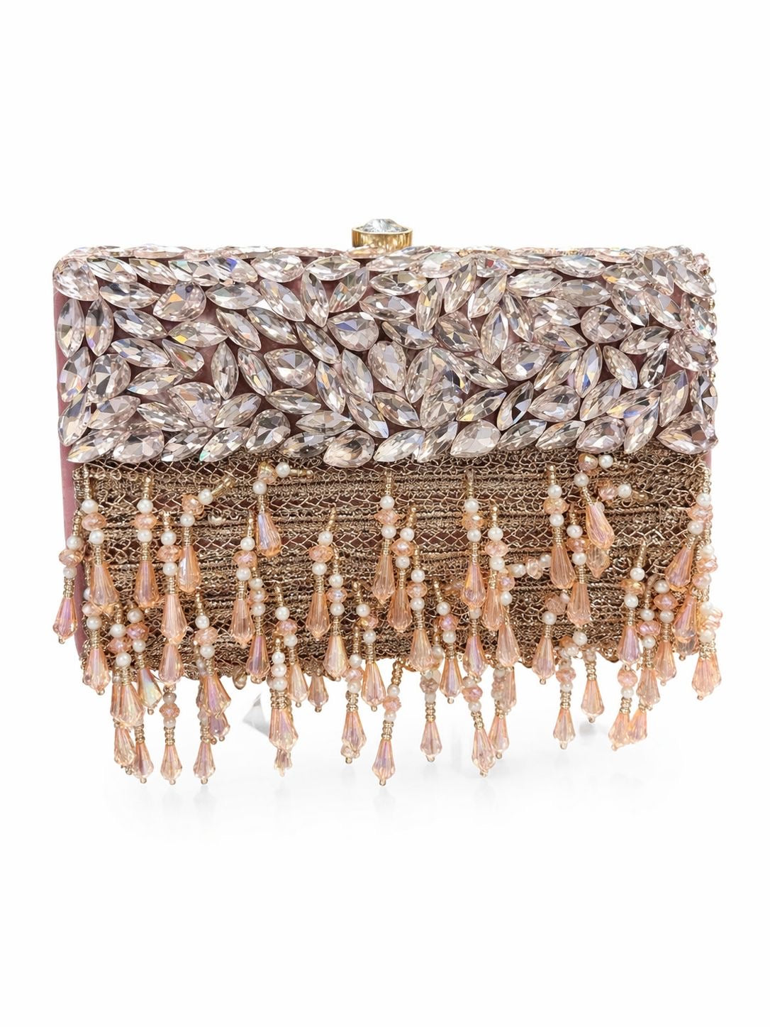 *Royal Crystal Fringe Clutch*