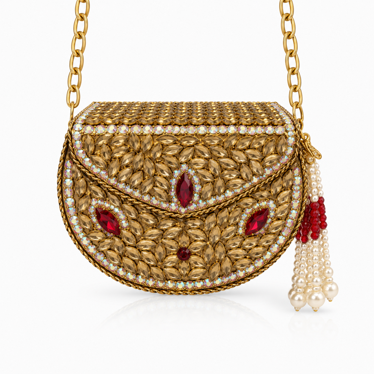 Golden aurora crystal clutch C