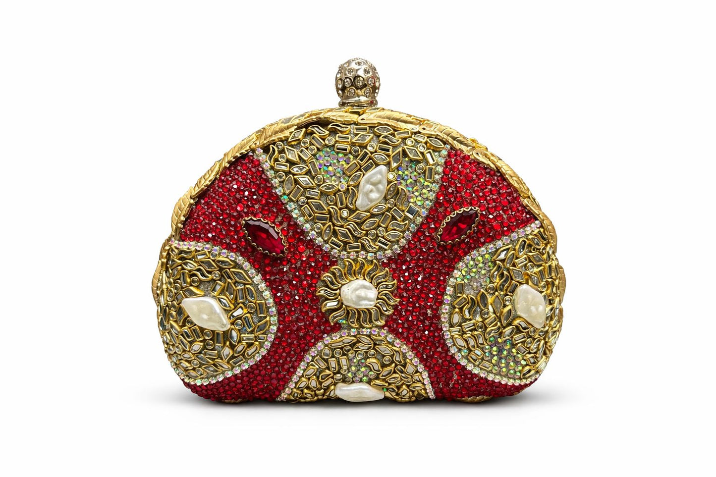 *Royal D-Shape Kundan Luxe Clutch*