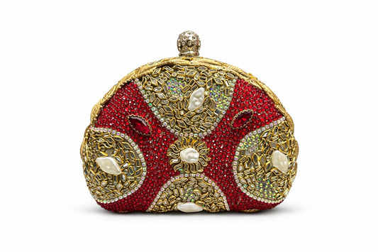 *Royal D-Shape Kundan Luxe Clutch*