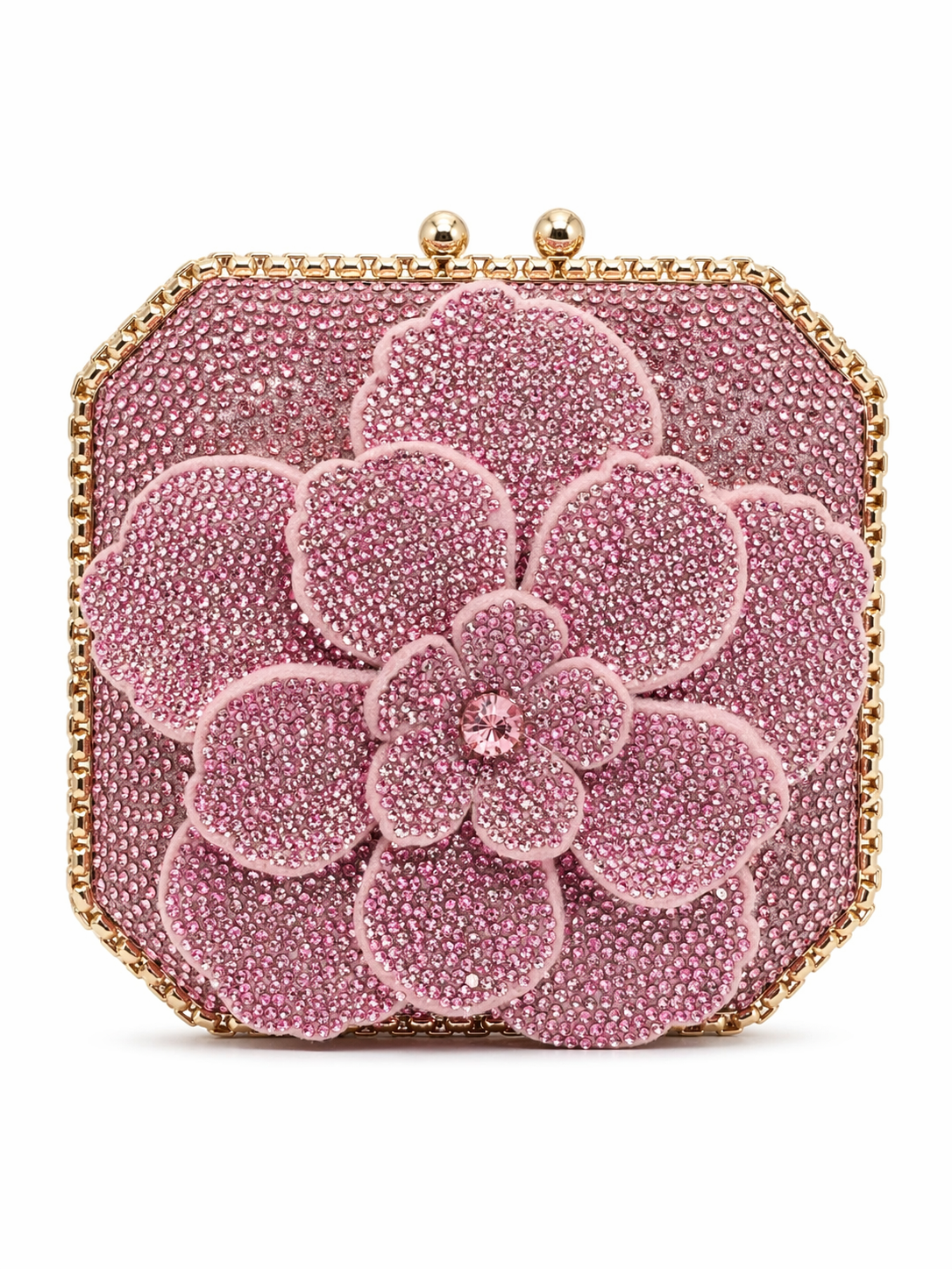 Royal Bloom Flower Crystal Clutch