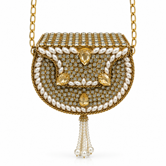 Golden aurora crystal clutch D