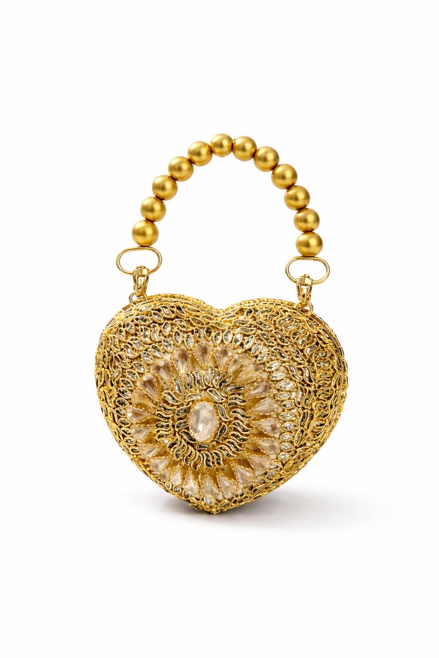 💖 Royal Kundan Heart Clutch
