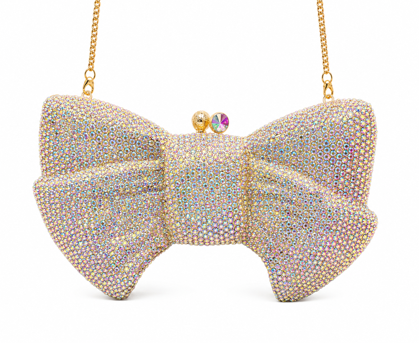 White golden bow casting clutch