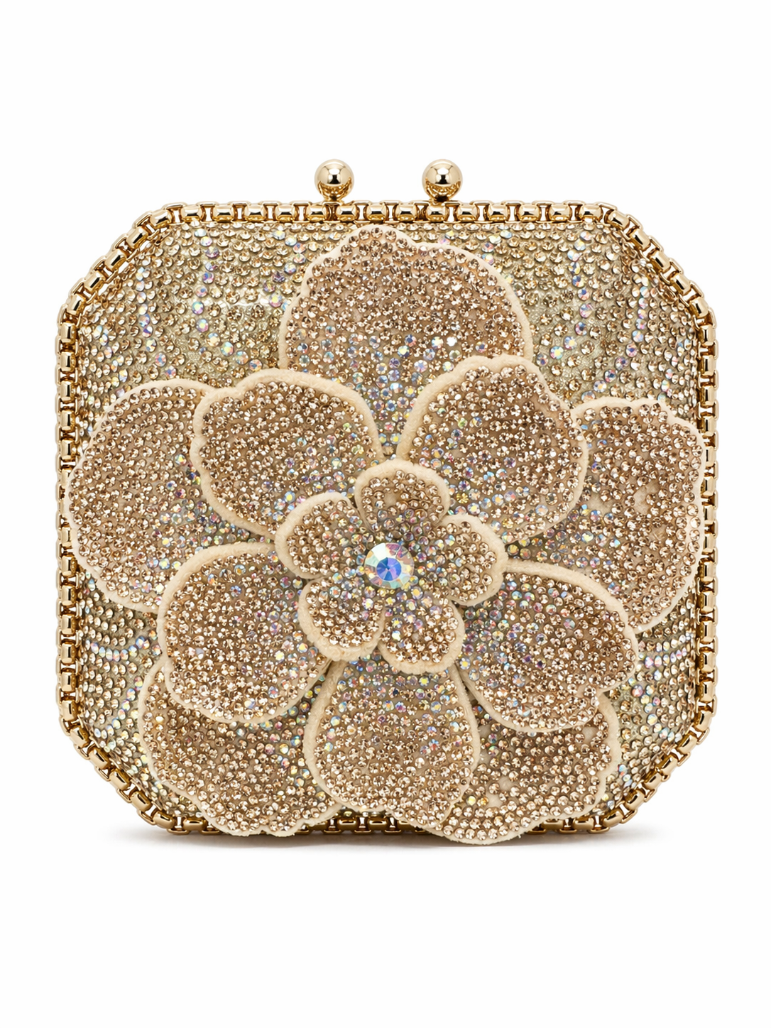 Royal Bloom Flower Crystal Clutch