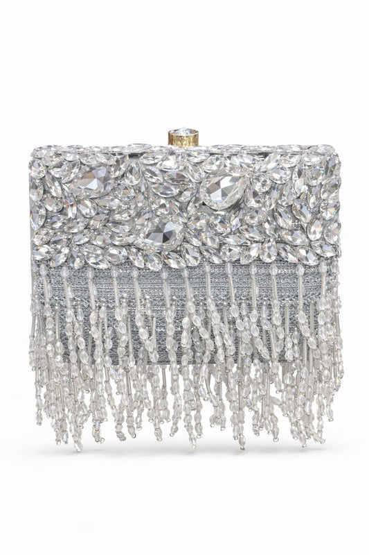 *Royal Crystal Fringe Clutch*