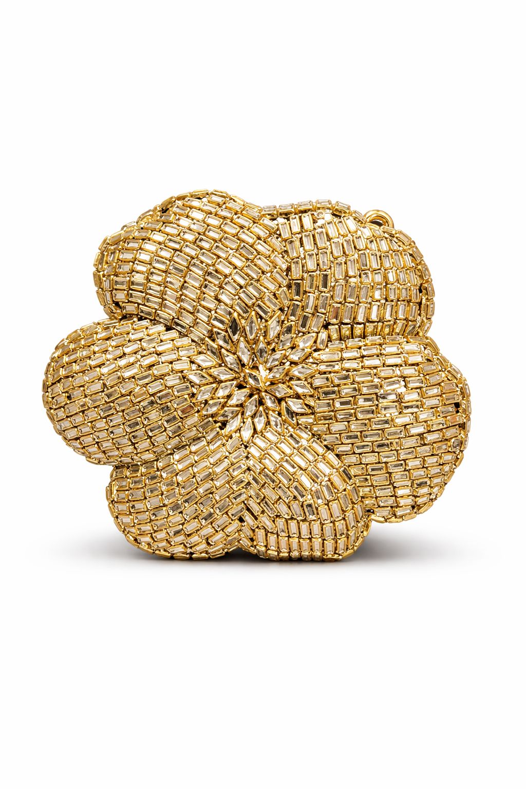 *Golden Bloom Kundan Flower Clutch*