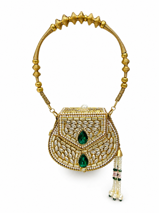 Handle Mini Kundan Clutch