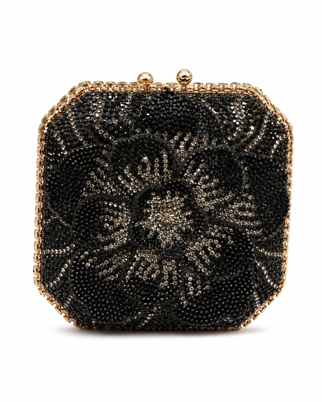 Royal Bloom Flower Crystal Clutch