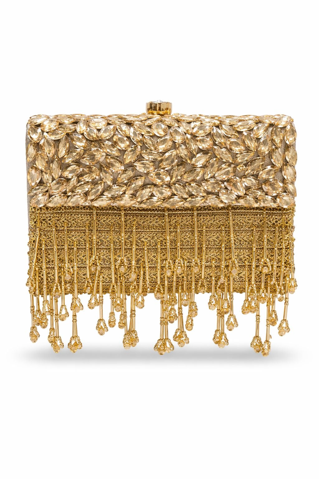 *Royal Crystal Fringe Clutch*