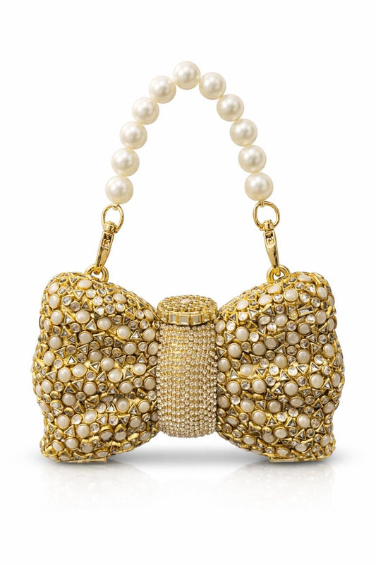 🎀 Royal Kundan Bow Mini Clutch 🎀