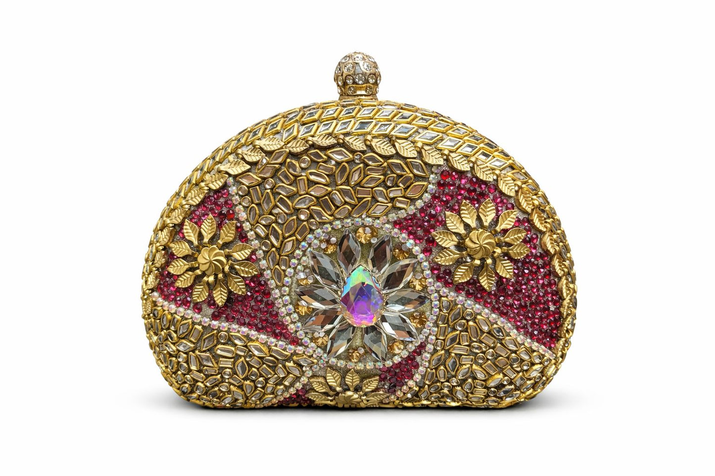 *Royal D-Shape Kundan Luxe Clutch*