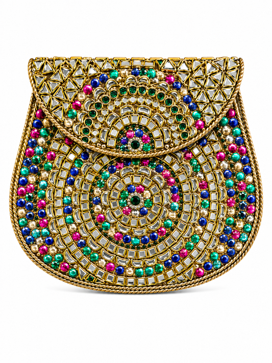 Indian Clutch Kundan Design O