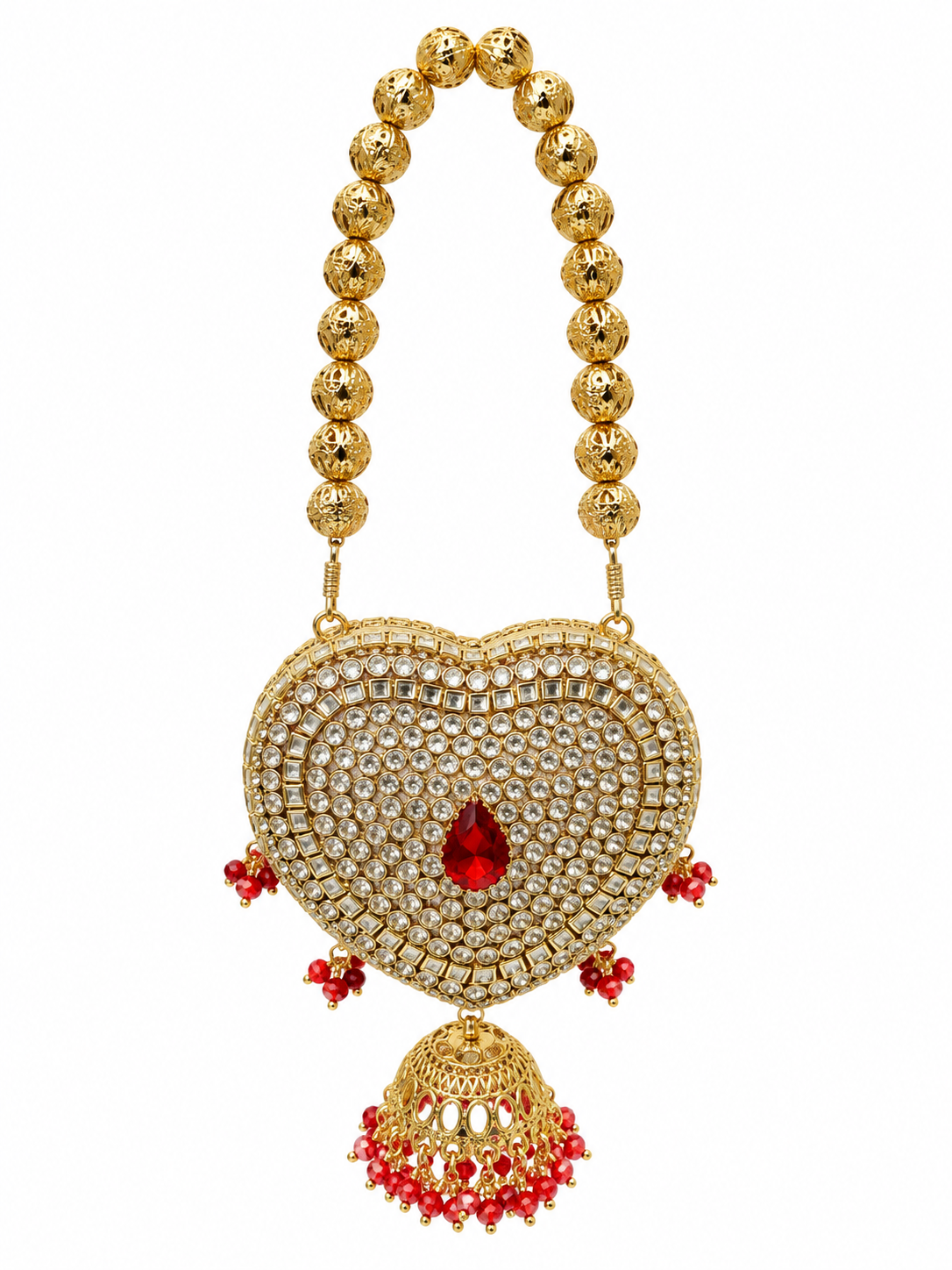Jhumar mini Heart Clutch