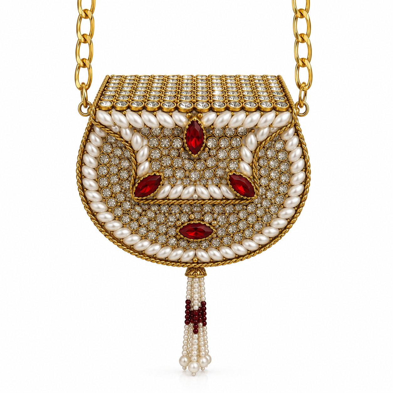 Golden aurora crystal clutch L