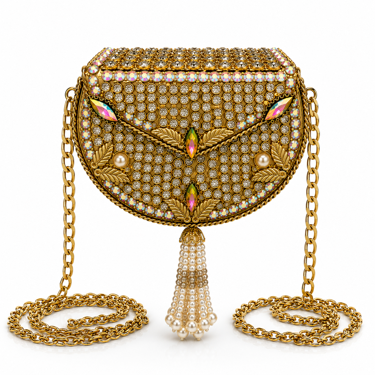 Golden aurora crystal clutch B