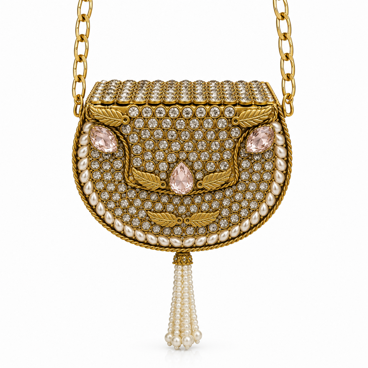 Golden aurora crystal clutch G