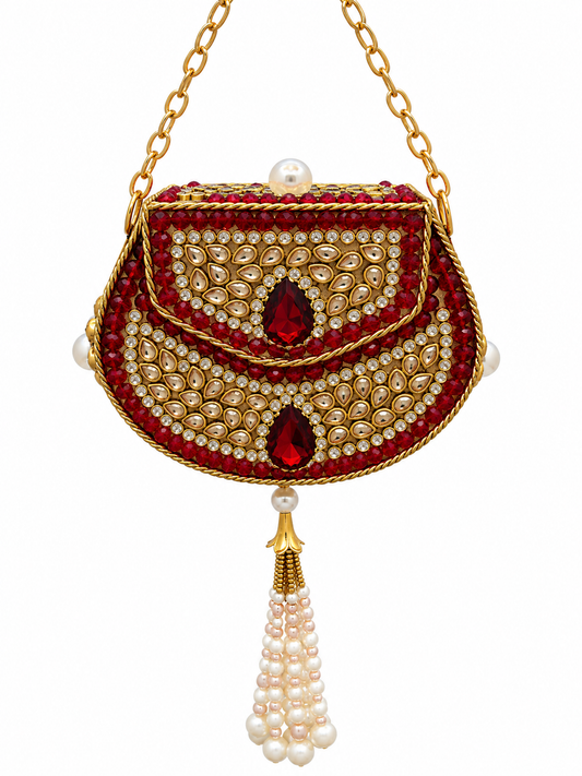 Kundan  matel turkish clutch  ll