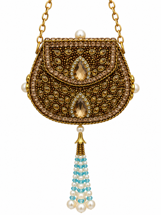Kundan  matel turkish clutch  Cc