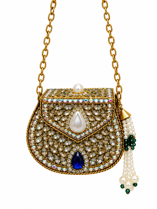 Kundan  matel turkish clutch  X