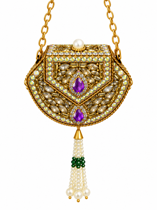 Kundan  matel turkish clutch  C